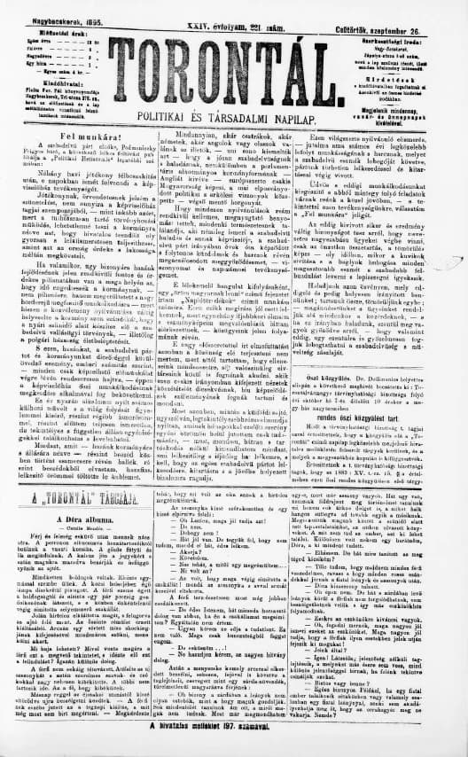 Torontál, 24. évf. 1895. szeptember 26. 221. sz.