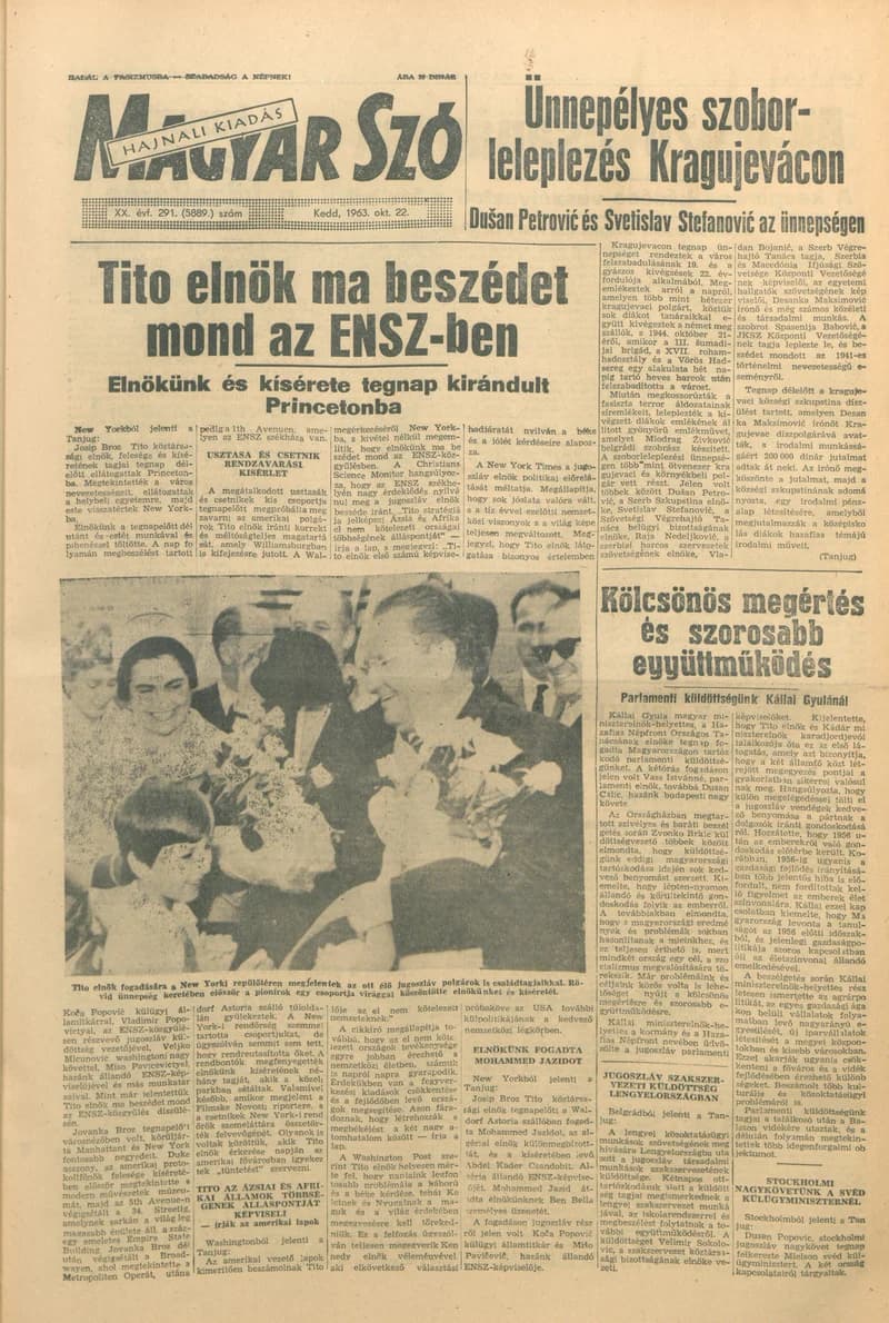 Magyar Szó, 20. évf. 1963. október 22. 291. sz. 1–16. oldal