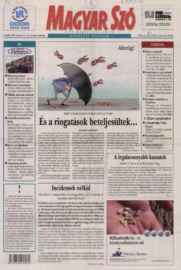 Magyar Szó, 64. évf. 2007. március 17. – 18. 64. sz. 1–12. oldal