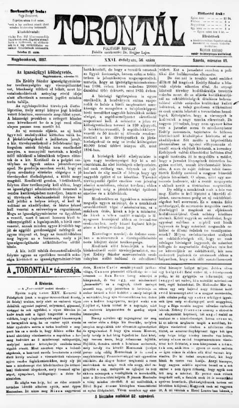 Torontál, 26. évf. 1897. március 10. 56. sz.