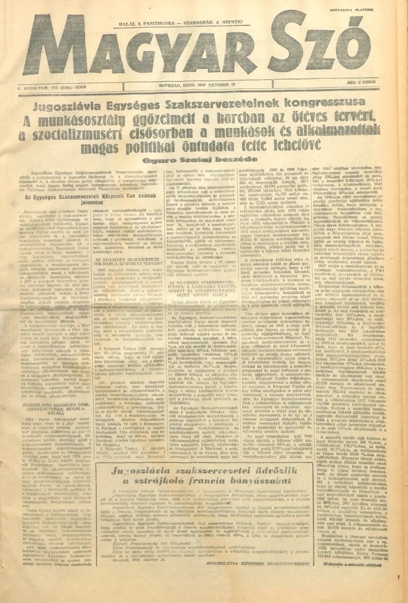 Magyar Szó, 5. évf. 1948. október 26. 257. sz. 1–4. oldal