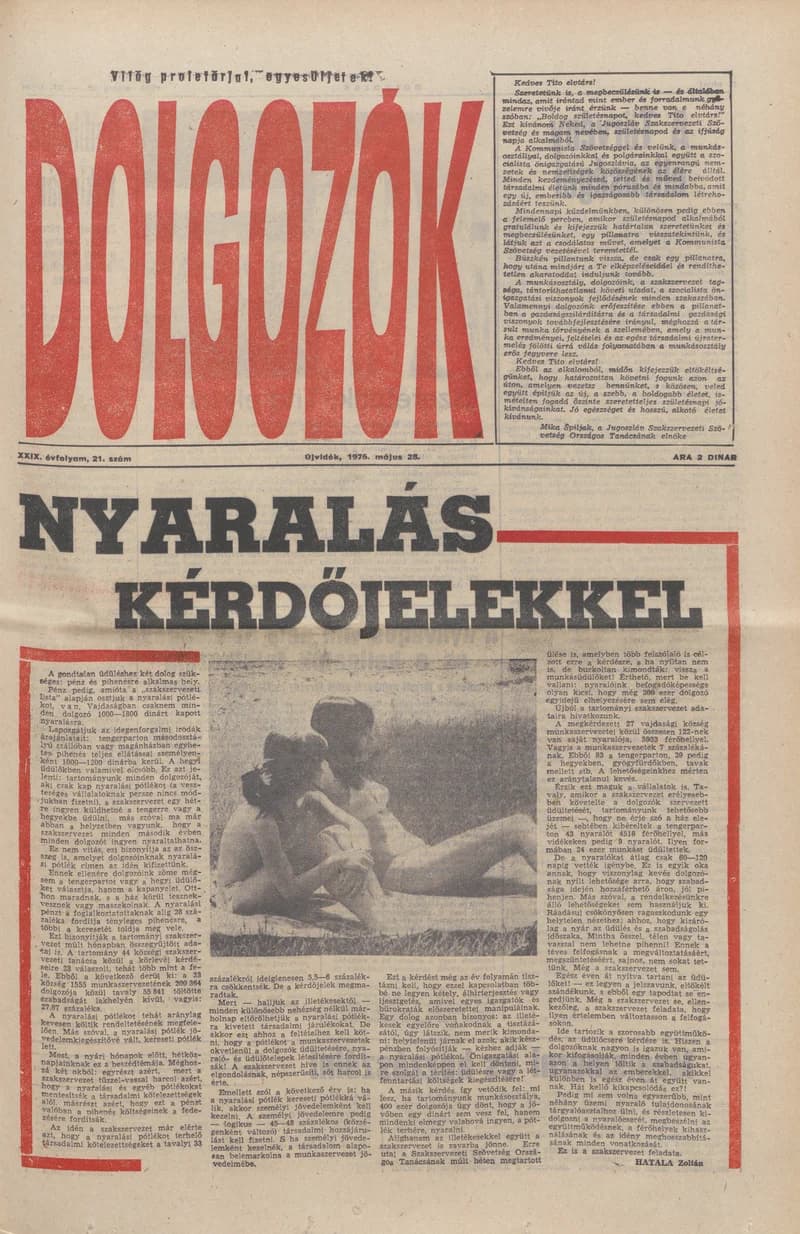 Dolgozók, 30. évf. 1976. május 28. 21. sz.