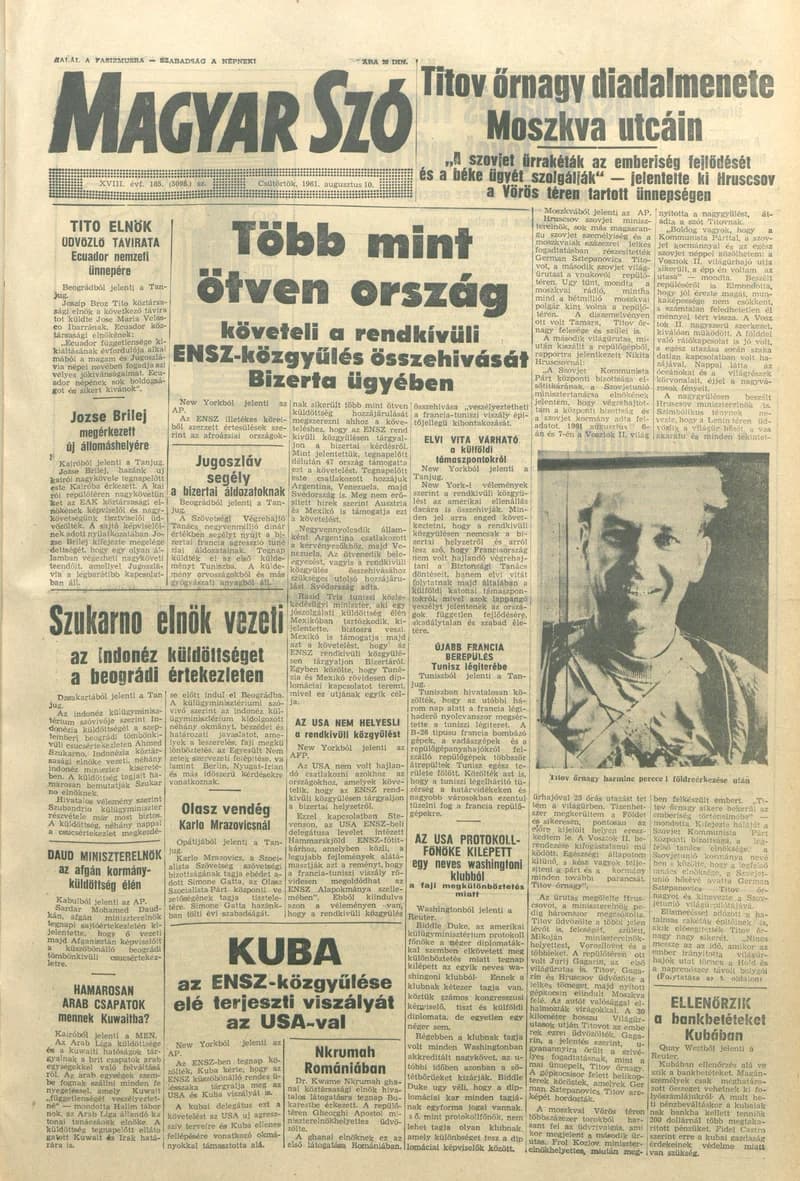 Magyar Szó, 18. évf. 1961. augusztus 10. 185. sz. 1–12. oldal