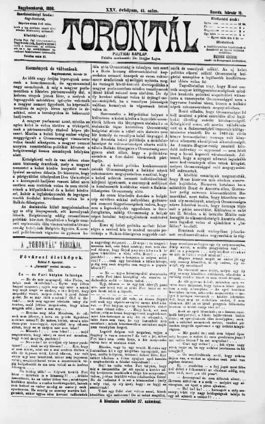 Torontál, 25. évf. 1896. február 19. 41. sz.