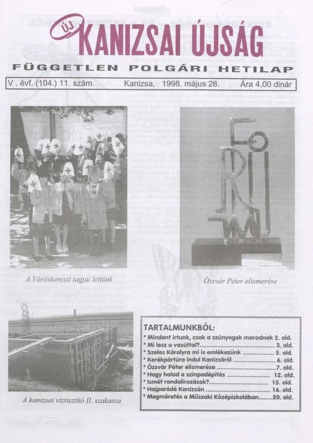 Új Kanizsai Újság, 5. évf. 1998. május 28. 11. sz.