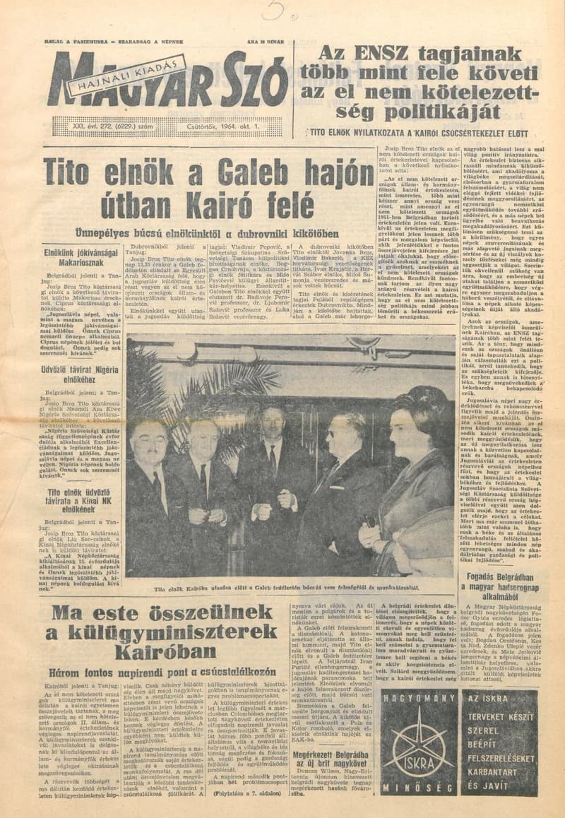 Magyar Szó, 21. évf. 1964. október 1. 272. sz.