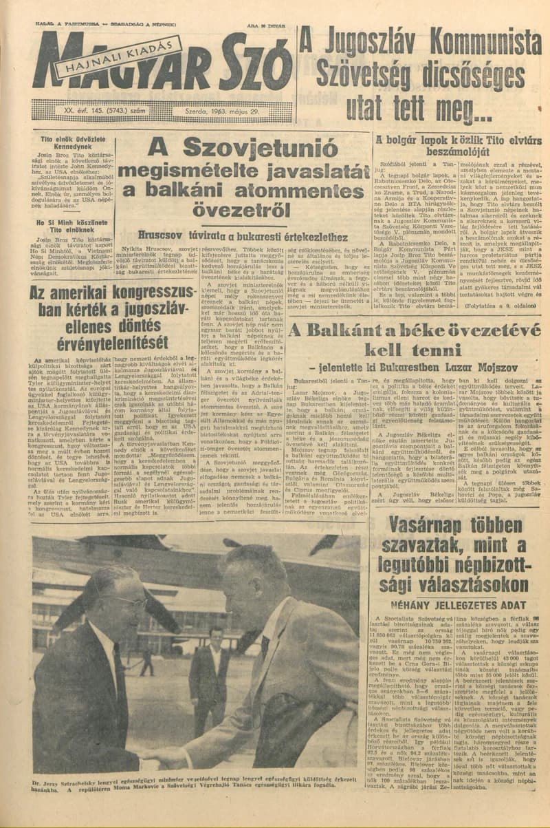 Magyar Szó, 20. évf. 1963. május 29. 145. sz. 1–16. oldal