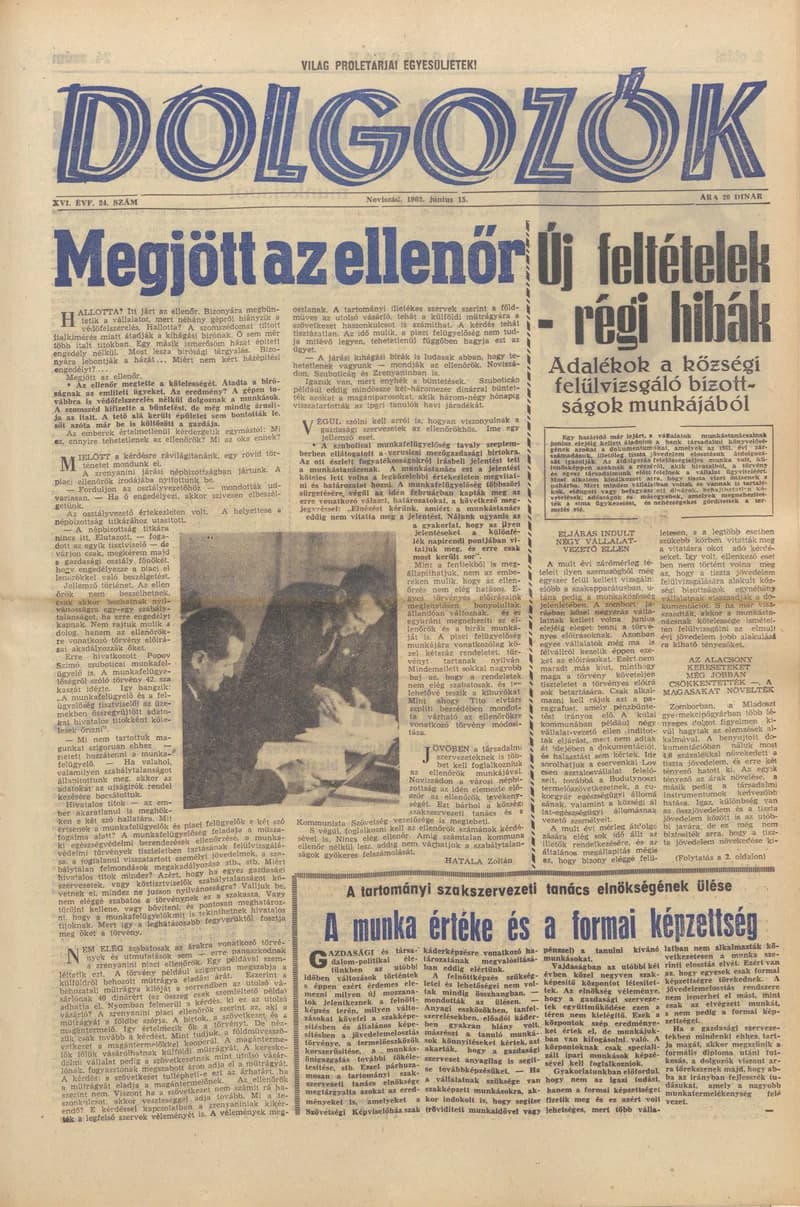 Dolgozók, 16. évf. 1962. június 15. 24. sz.