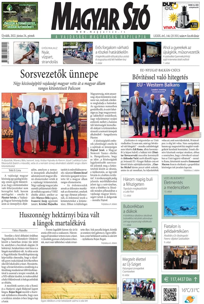 Magyar Szó, 79. évf. 2022. június 24. 144. sz. 1–16. oldal