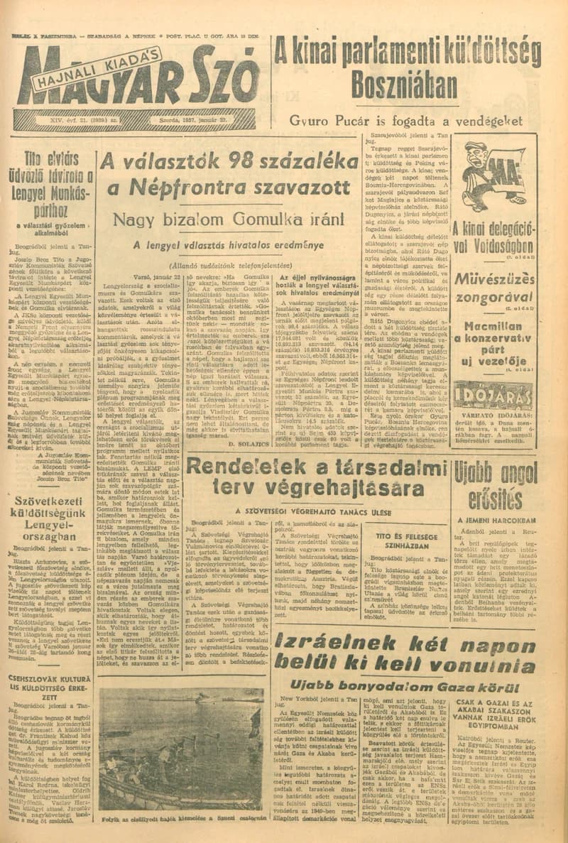 Magyar Szó, 14. évf. 1957. január 23. 21. sz.