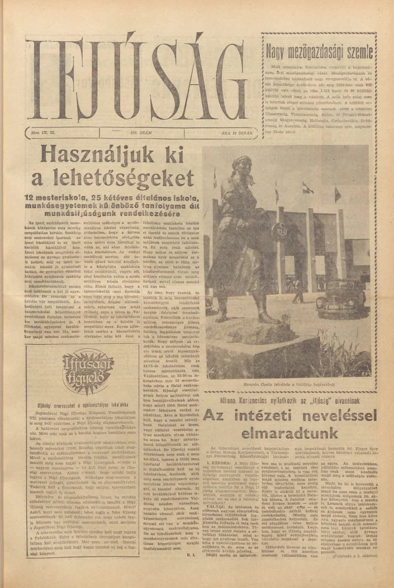 Ifjúság, 12. évf. 1956. szeptember 22. 570. sz.