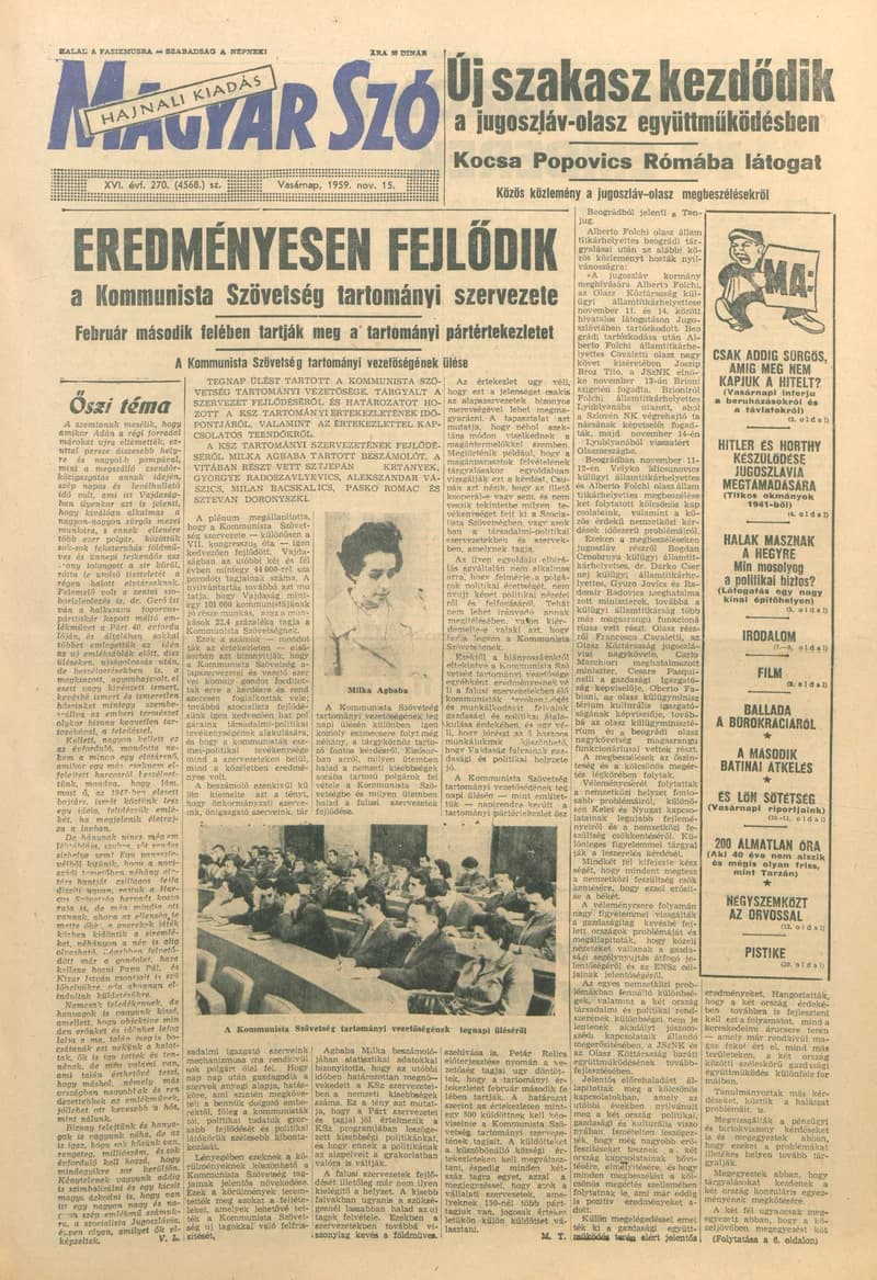 Magyar Szó, 16. évf. 1959. november 15. 270. sz. 1–24. oldal