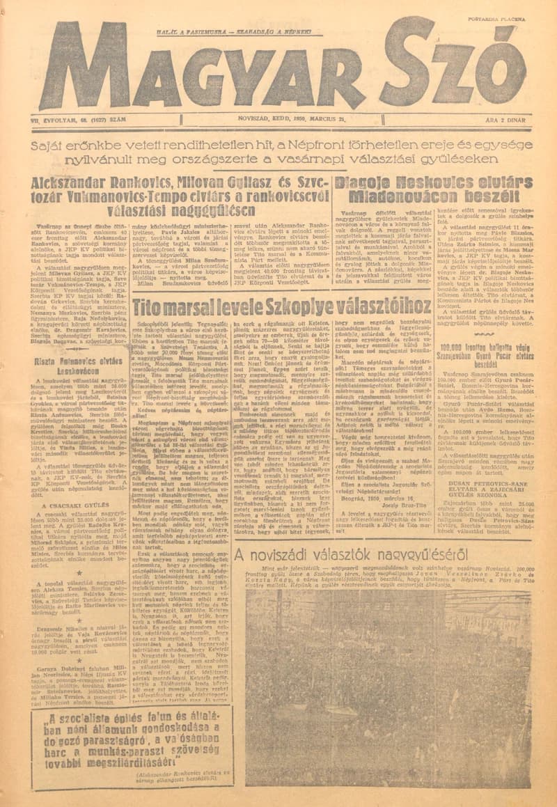 Magyar Szó, 7. évf. 1950. március 21. 68. sz. 1–6. oldal