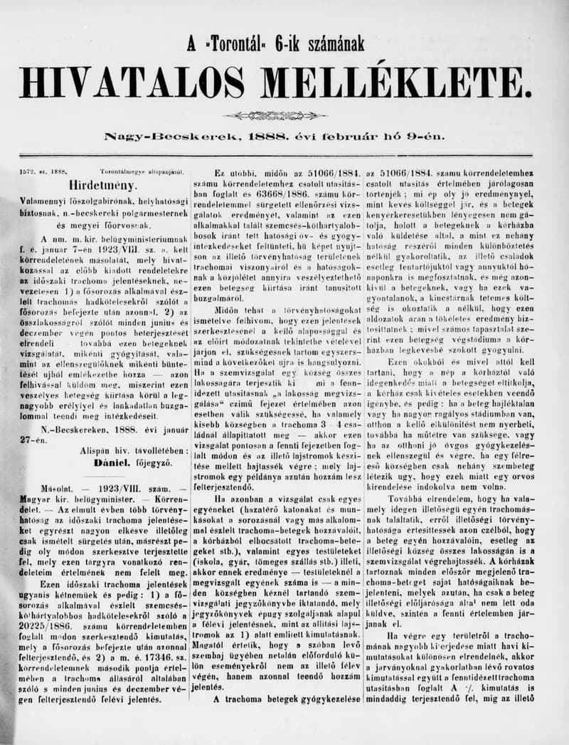 A Totontál  hivatalos melléklete, 1. évf. 1888. február 9. 6. sz.