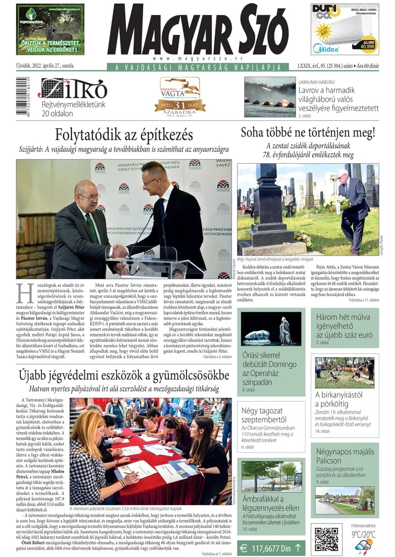 Magyar Szó, 79. évf. 2022. április 27. 95. sz. 1–16. oldal