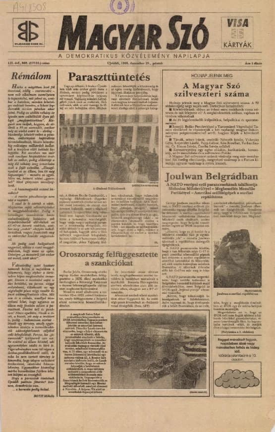 Magyar Szó, 52. évf. 1995. december 29. 302. sz. 1–16. oldal