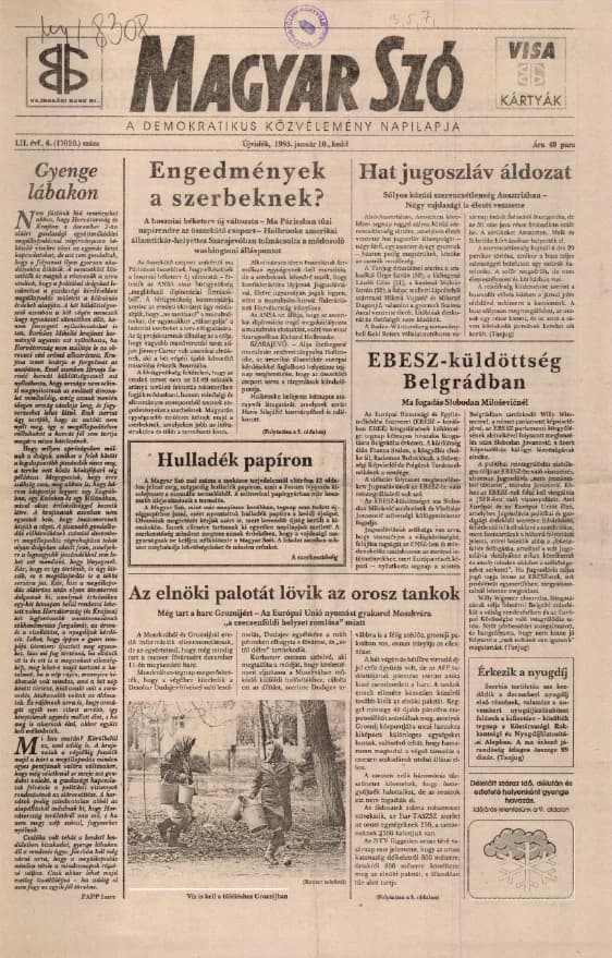 Magyar Szó, 52. évf. 1995. január 10. 6. sz. 1–12. oldal