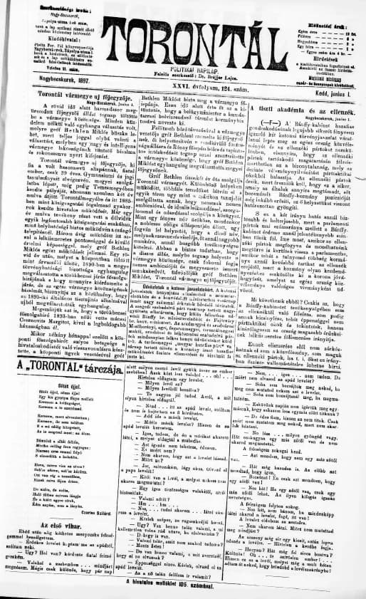 Torontál, 26. évf. 1897. június 1. 124. sz.
