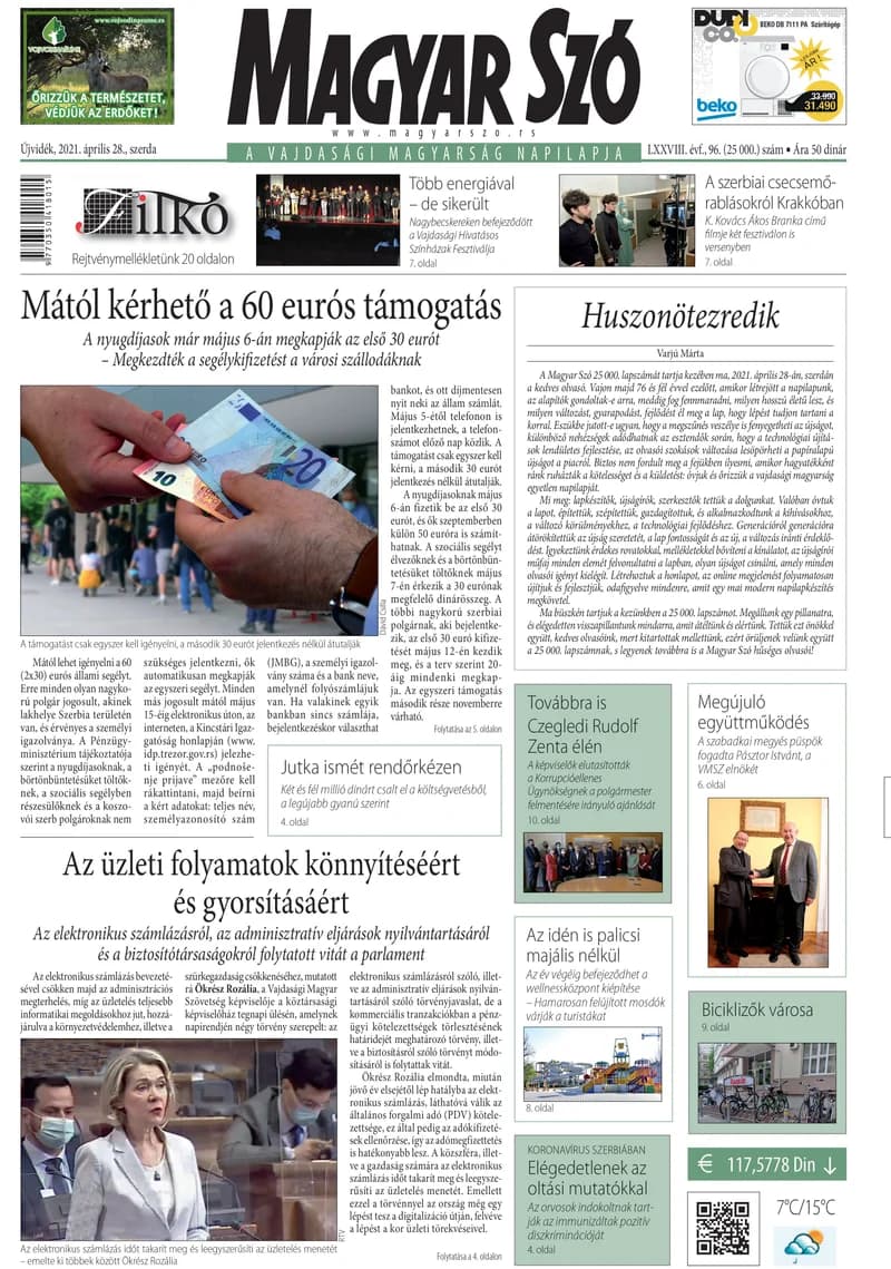 Magyar Szó, 78. évf. 2021. április 28. 96. sz. 1–16. oldal