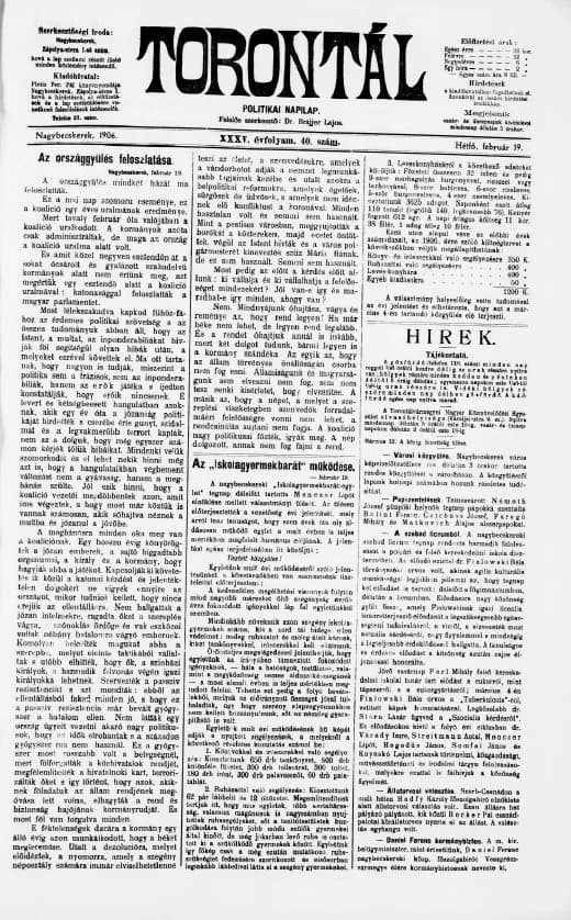Torontál, 35. évf. 1906. február 19. 40. sz.