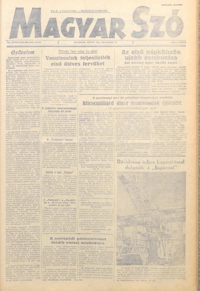 Magyar Szó, 7. évf. 1950. december 25. 305. sz. 1–4. oldal