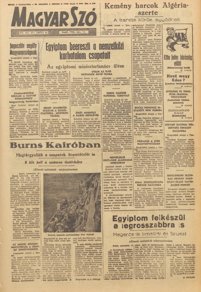 Magyar Szó, 13. évf. 1956. november 13. 311. sz. 1–8. oldal