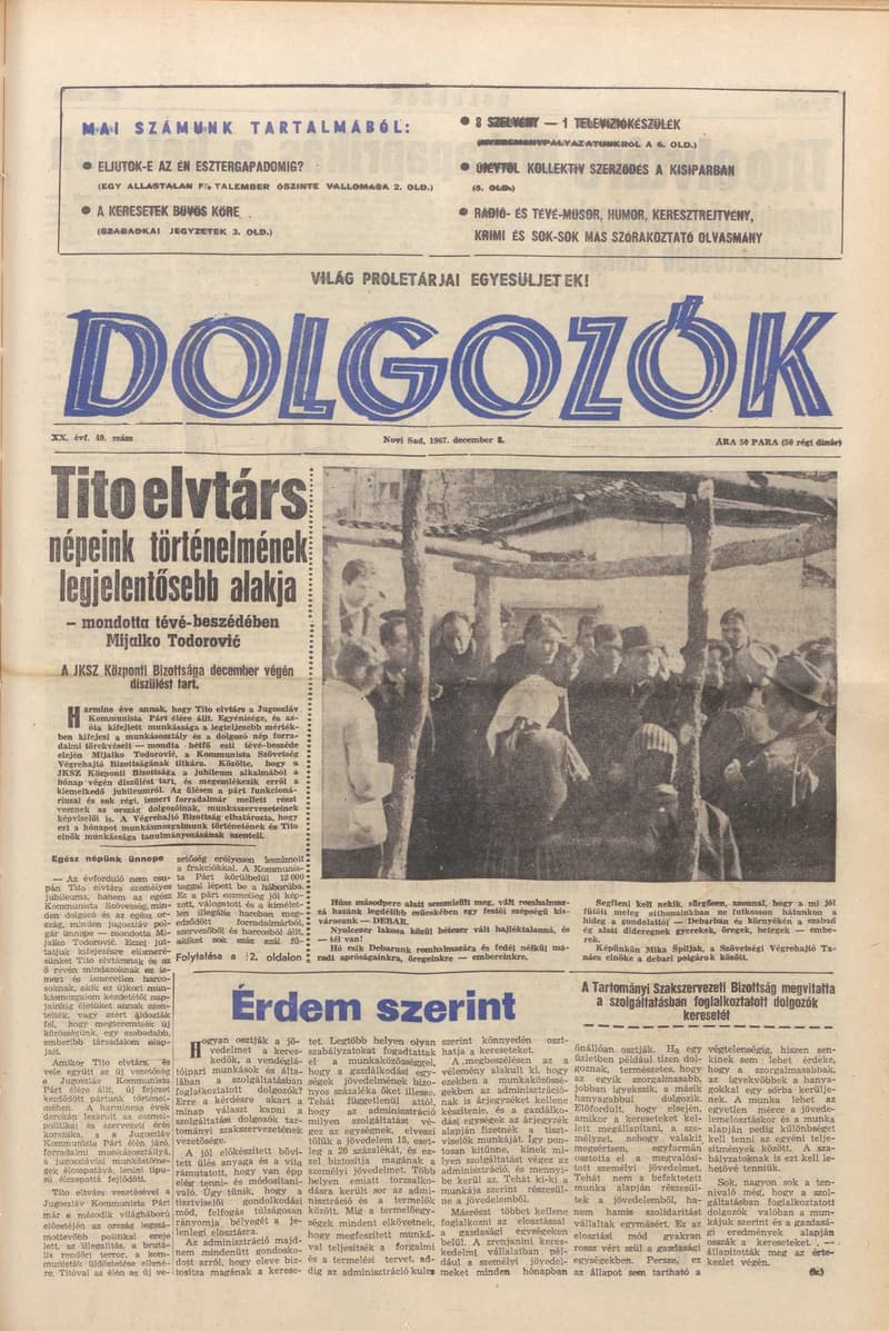Dolgozók, 21. évf. 1967. december 8. 49. sz.