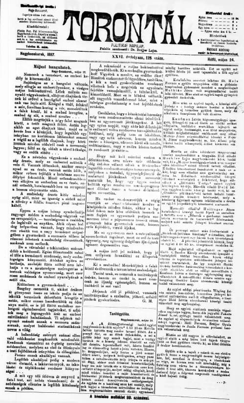 Torontál, 26. évf. 1897. május 24. 118. sz.