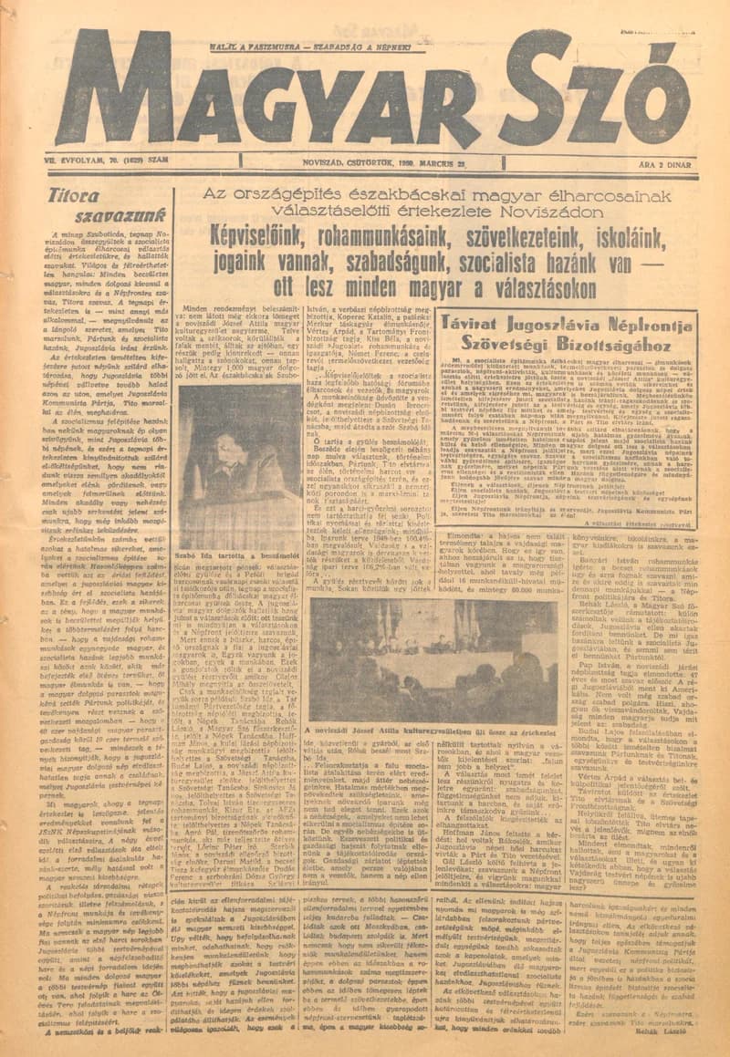 Magyar Szó, 7. évf. 1950. március 23. 70. sz. 1–6. oldal