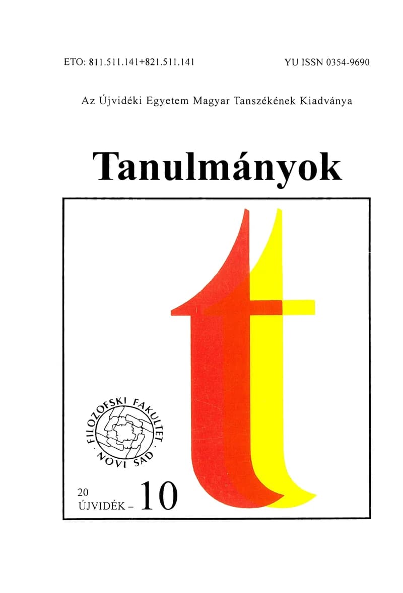 Tanulmányok, 40. évf. 2010. 43. sz. 1–213. oldal