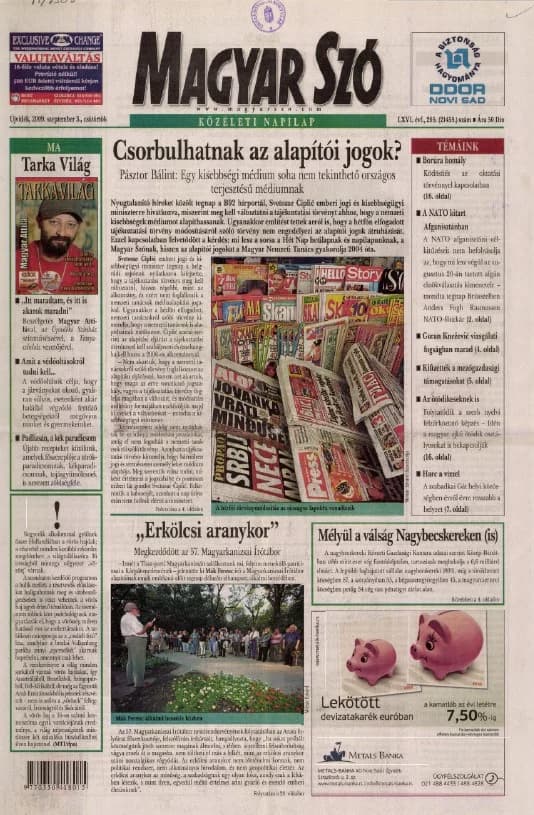 Magyar Szó, 66. évf. 2009. szeptember 3. 205. sz. 1–20. oldal