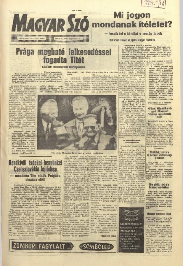 Magyar Szó, 25. évf. 1968. augusztus 10. 219. sz. 1–14. oldal