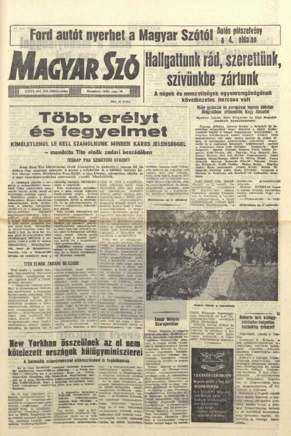 Magyar Szó, 26. évf. 1969. augusztus 30. 239. sz. 1–14. oldal