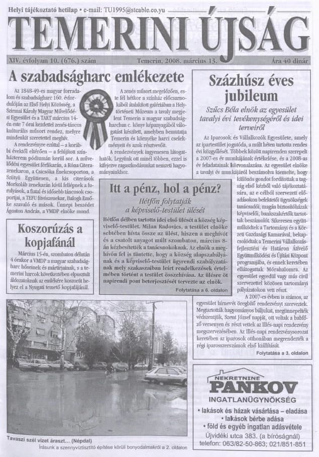 Temerini Újság, 14. évf. 2008. március 13. 10. sz.