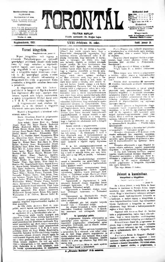 Torontál, 31. évf. 1902. január 21. 16. sz.