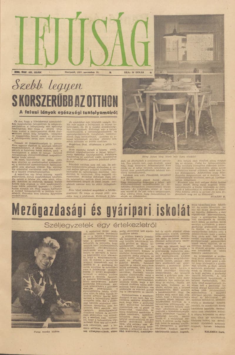 Ifjúság, 13. évf. 1957. november 15. 628. sz.