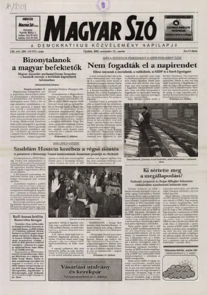 Magyar Szó, 59. évf. 2002. november 13. 269. sz. 1–16. oldal