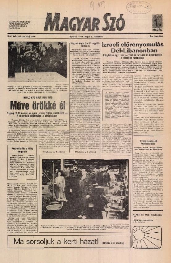 Magyar Szó, 45. évf. 1988. május 5. 122. sz. 1–16. oldal