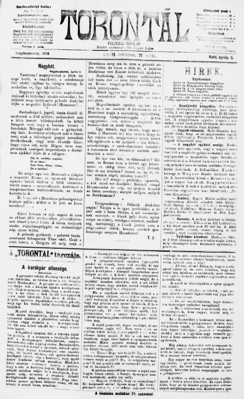 Torontál, 27. évf. 1898. április 5. 77. sz.