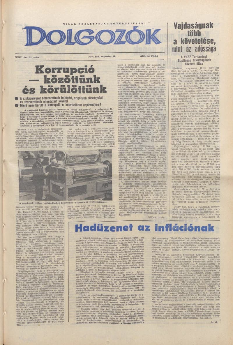Dolgozók, 25. évf. 1971. augusztus 13. 32. sz.