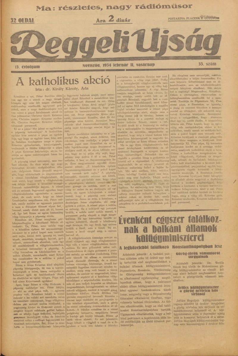 Reggeli Újság, 15. évf. 1934. február 11. 35. sz.