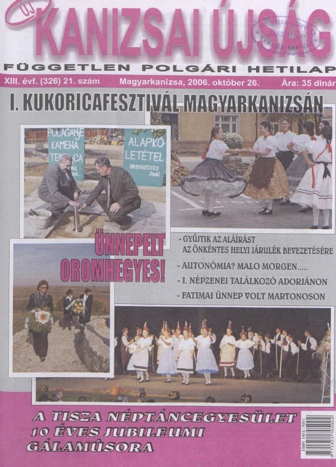 Új Kanizsai Újság, 13. évf. 2006. október 26. 21. sz.