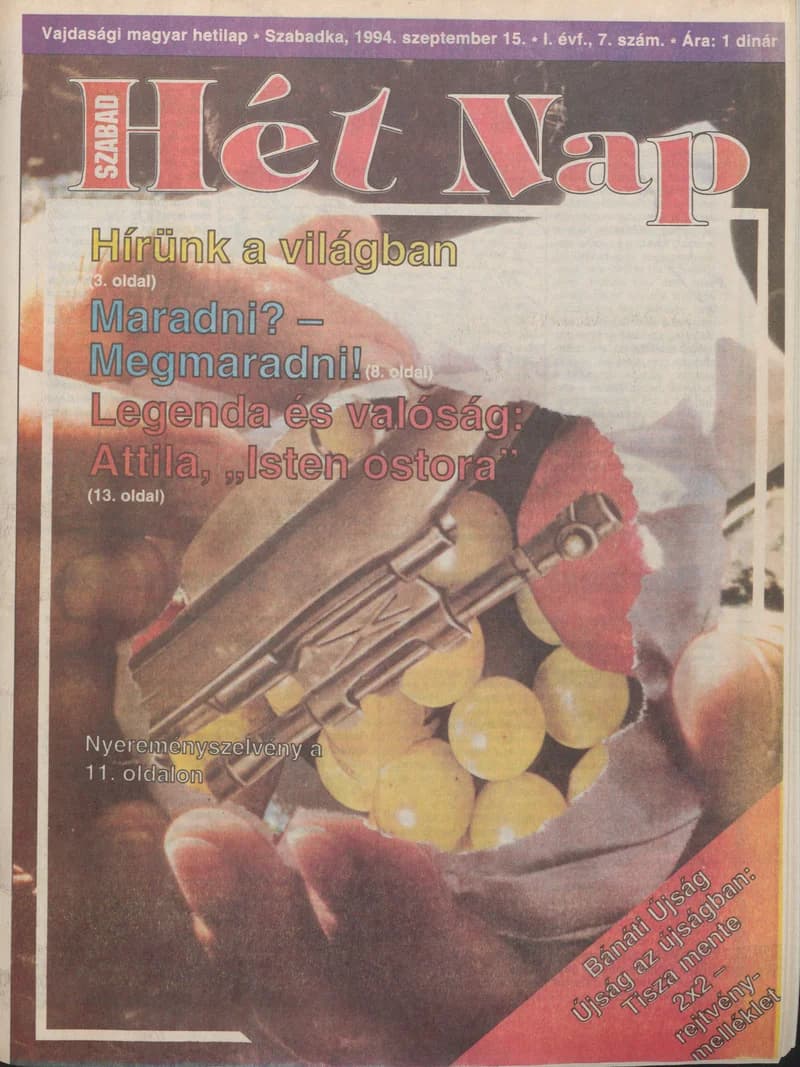 Szabad Hét Nap, 1. évf. 1994. szeptember 15. 7. sz.