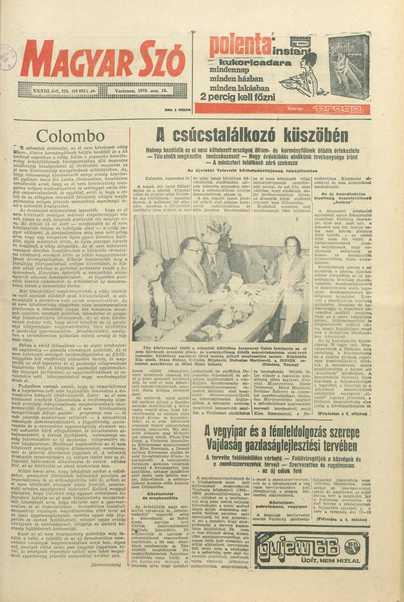 Magyar Szó, 33. évf. 1976. augusztus 15. 224. sz. 1–24. oldal