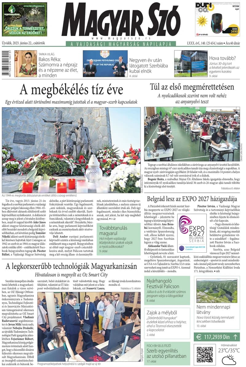 Magyar Szó, 80. évf. 2023. június 22. 140. sz. 1–20. oldal