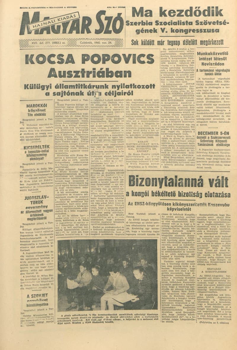 Magyar Szó, 17. évf. 1960. november 24. 277. sz. 1–24. oldal