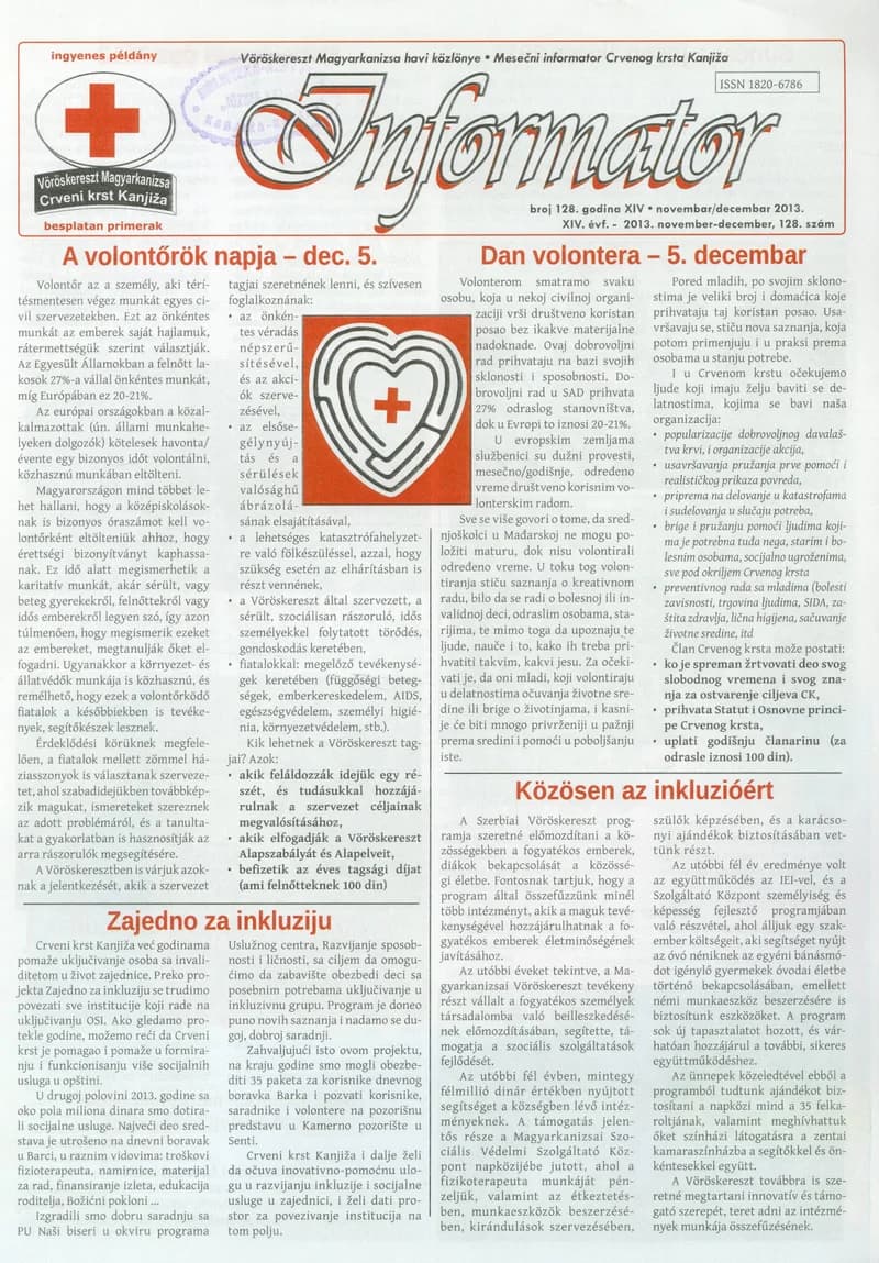 Informator, 14. évf. 2013. november 1. – december 1. 128. sz.