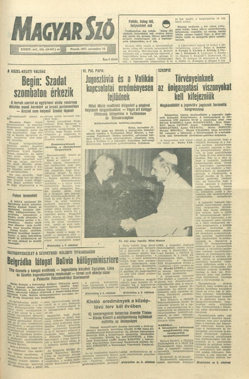 Magyar Szó, 34. évf. 1977. november 18. 318. sz.