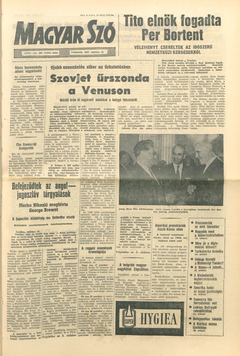 Magyar Szó, 24. évf. 1967. október 19. 288. sz. 1–16. oldal