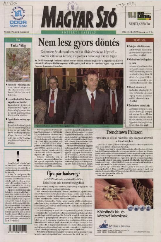 Magyar Szó, 64. évf. 2007. április 5. 80. sz. 1–20. oldal